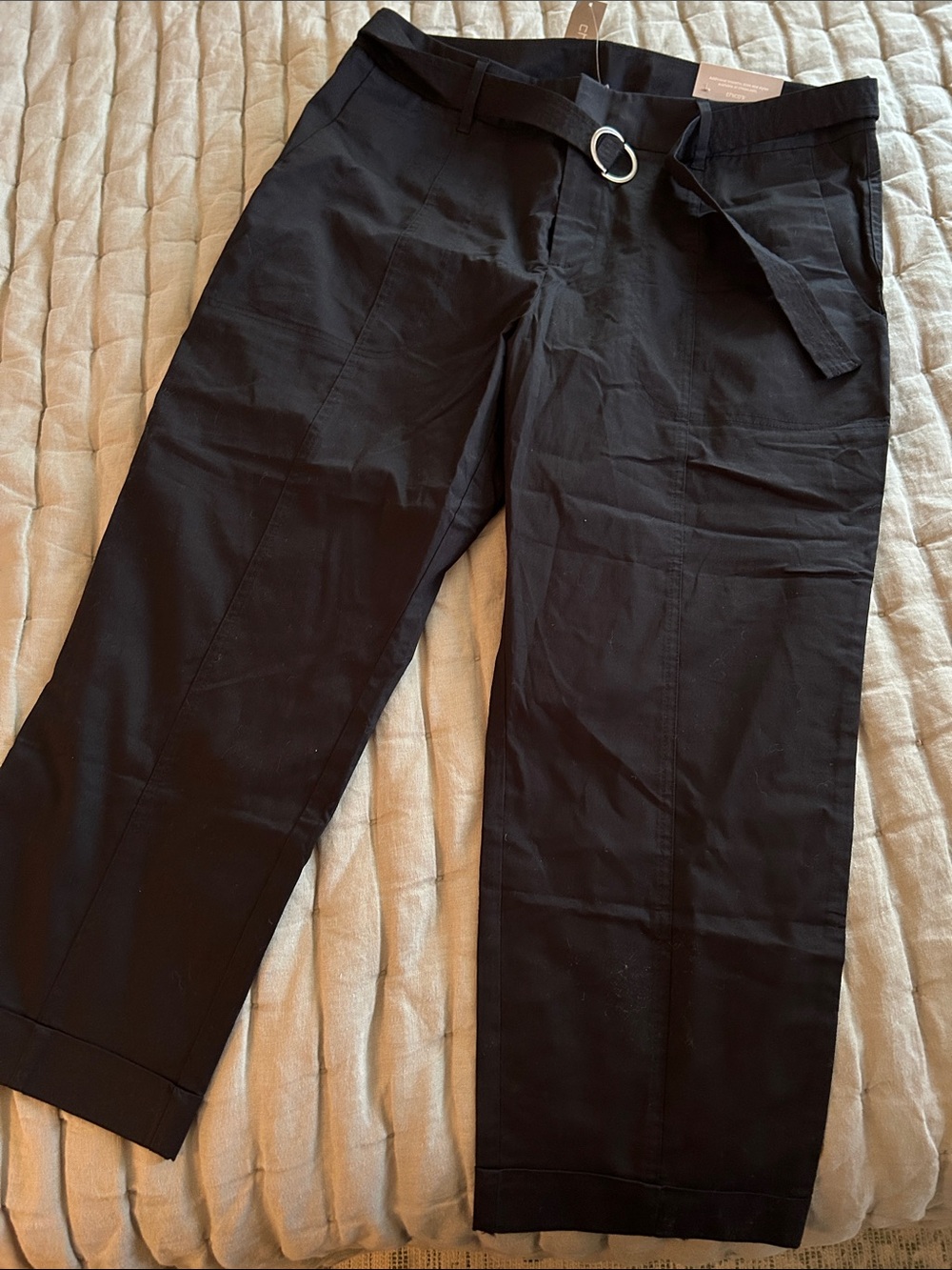 Chico's Black Womens Belted Chinos